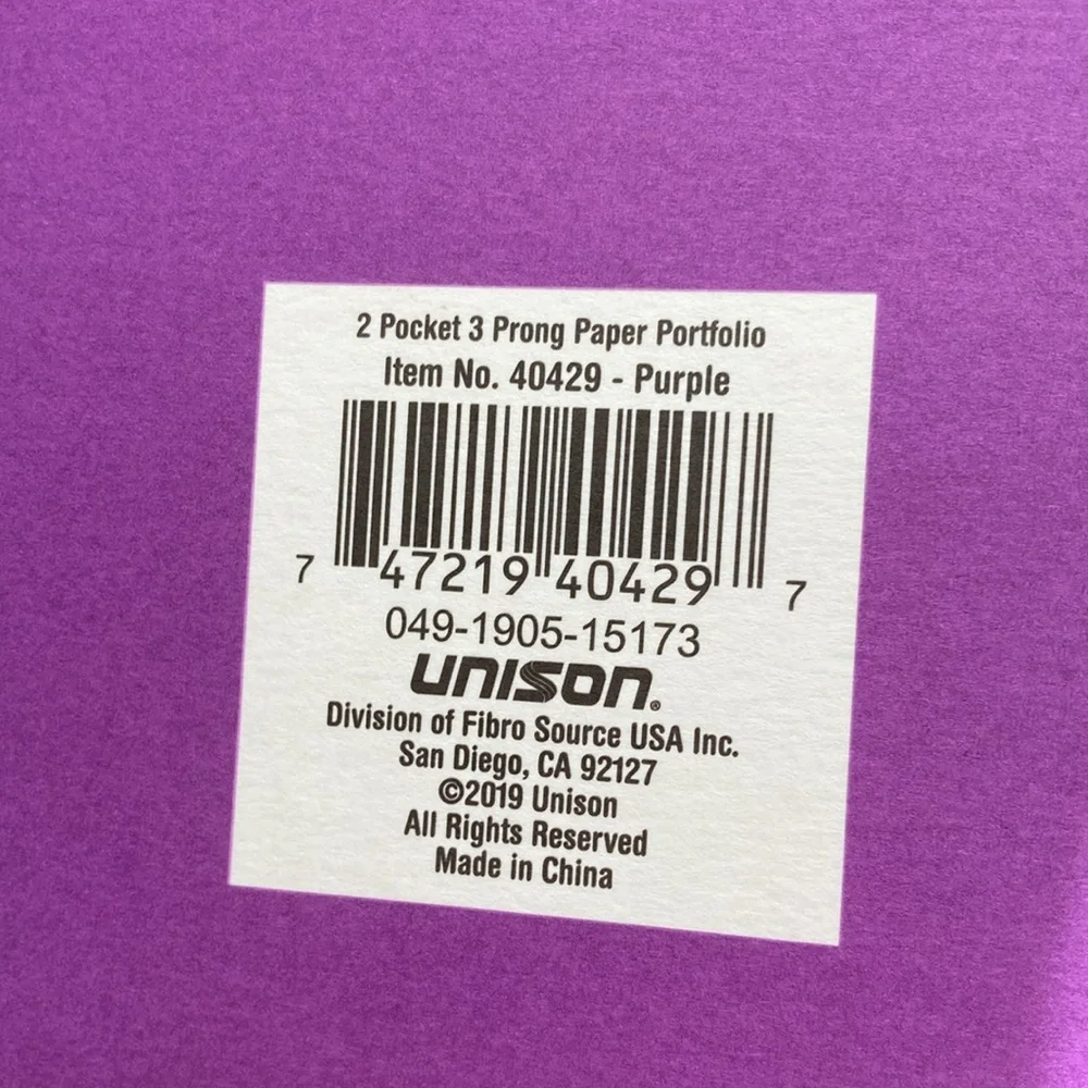 Unison 2 Pocket 3 Prong Folders Set of Four Assorted Colors With Dividers 4 Pack